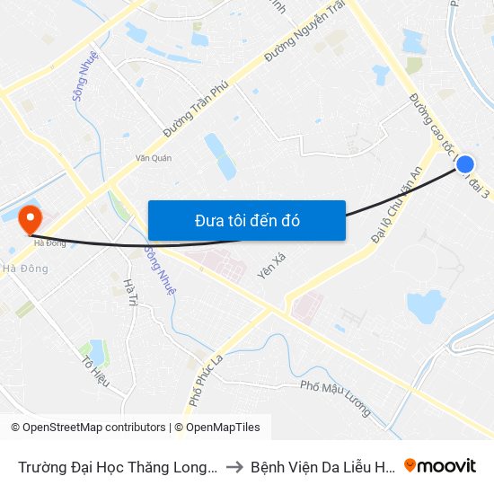 Trường Đại Học Thăng Long - Nghiêm Xuân Yêm to Bệnh Viện Da Liễu Hà Nội (Cơ Sở 2) map