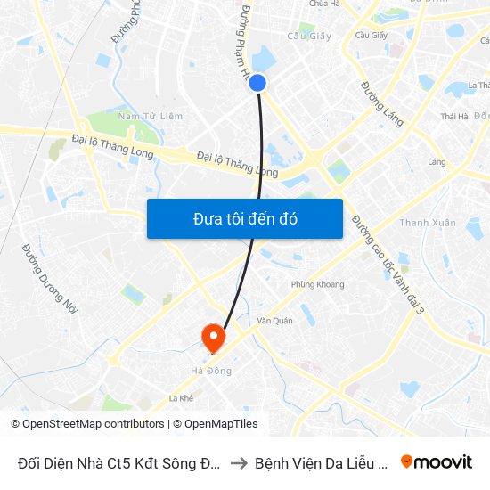 Đối Diện Nhà Ct5 Kđt Sông Đà Mỹ Đình - Phạm Hùng to Bệnh Viện Da Liễu Hà Nội (Cơ Sở 2) map