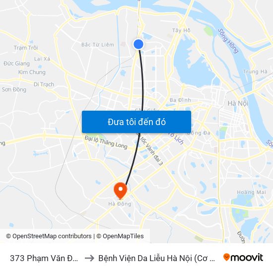 373 Phạm Văn Đồng to Bệnh Viện Da Liễu Hà Nội (Cơ Sở 2) map