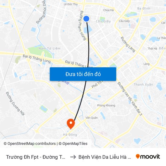 Trường Đh Fpt - Đường Tôn Thất Thuyết to Bệnh Viện Da Liễu Hà Nội (Cơ Sở 2) map