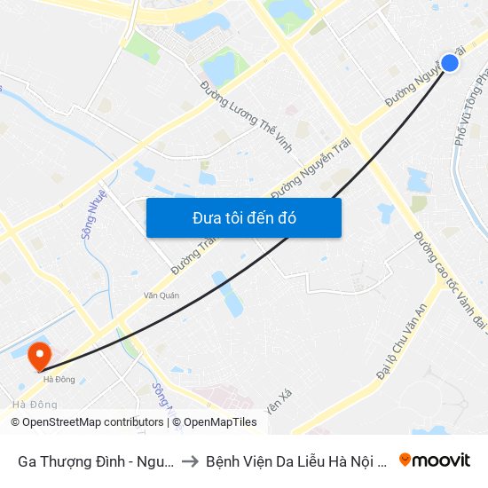 Ga Thượng Đình - Nguyễn Trãi to Bệnh Viện Da Liễu Hà Nội (Cơ Sở 2) map