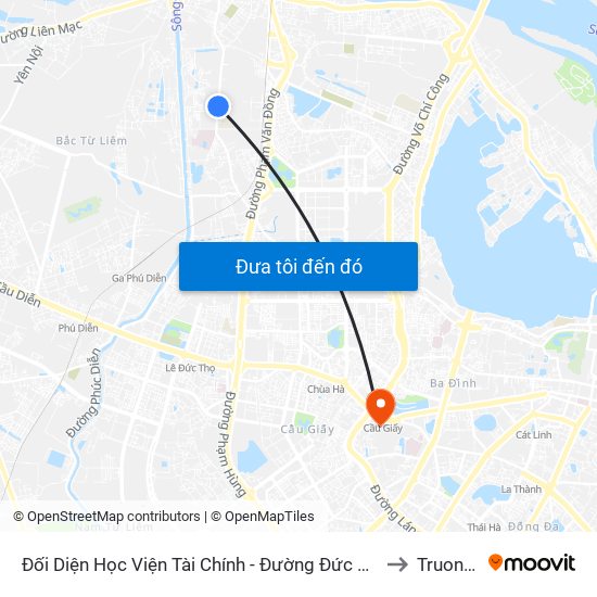 Đối Diện Học Viện Tài Chính - Đường Đức Thắng to Truong7 map