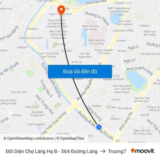 Đối Diện Chợ Láng Hạ B - 564 Đường Láng to Truong7 map