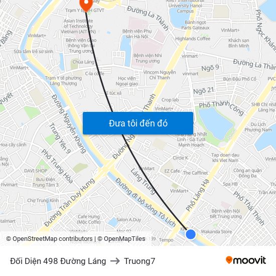 Đối Diện 498 Đường Láng to Truong7 map