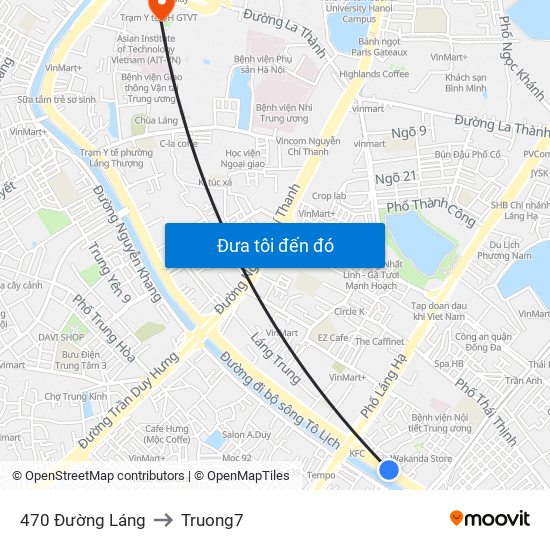 470 Đường Láng to Truong7 map