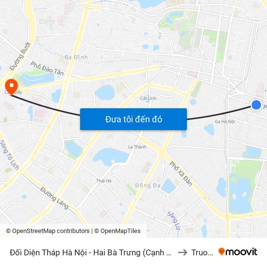 Đối Diện Tháp Hà Nội - Hai Bà Trưng (Cạnh 56 Hai Bà Trưng) to Truong7 map