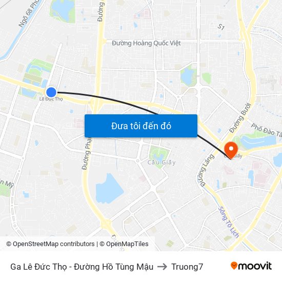 Ga Lê Đức Thọ - Đường Hồ Tùng Mậu to Truong7 map