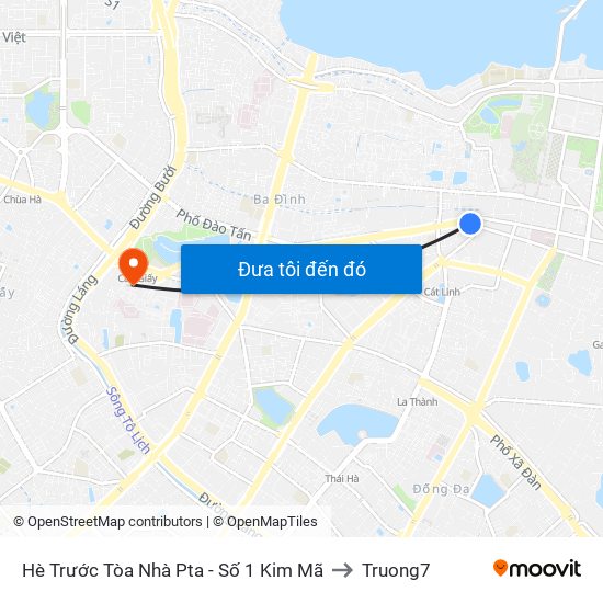 Hè Trước Tòa Nhà Pta - Số 1 Kim Mã to Truong7 map