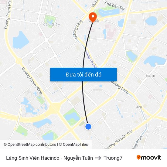 Làng Sinh Viên Hacinco - Nguyễn Tuân to Truong7 map