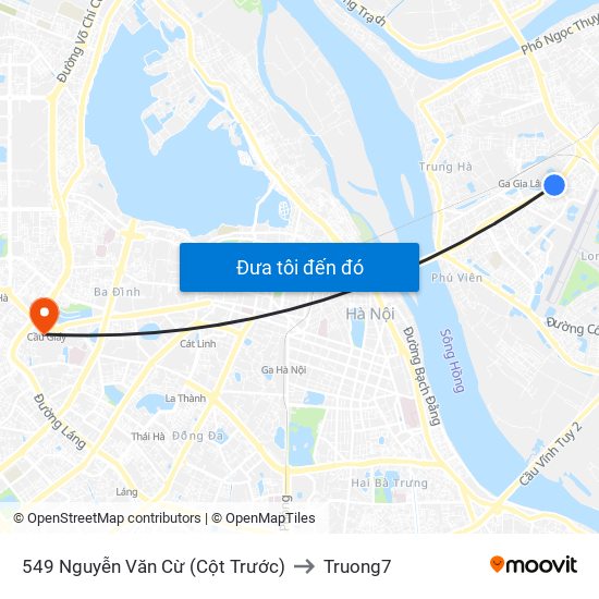 549 Nguyễn Văn Cừ (Cột Trước) to Truong7 map