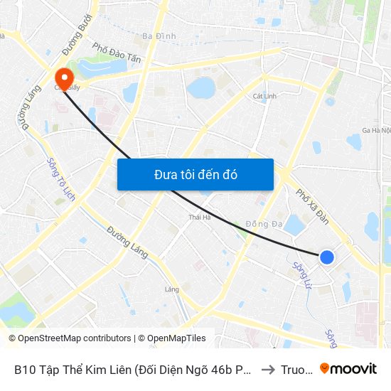 B10 Tập Thể Kim Liên (Đối Diện Ngõ 46b Phạm Ngọc Thạch) to Truong7 map