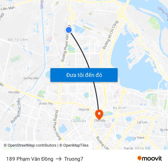 189 Phạm Văn Đồng to Truong7 map