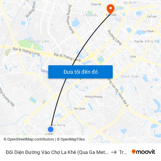 Đối Diện Đường Vào Chợ La Khê (Qua Ga Metro La Khê) - 405 Quang Trung (Hà Đông) to Truong7 map