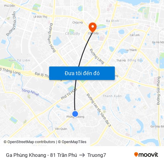 Ga Phùng Khoang - 81 Trần Phú to Truong7 map