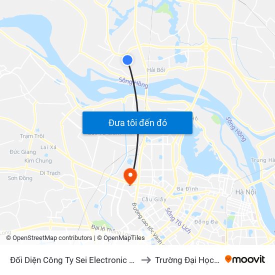 Đối Diện Công Ty Sei Electronic Components-Việt Nam to Trường Đại Học Thương Mại map