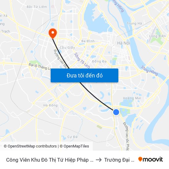 Công Viên Khu Đô Thị Tứ Hiệp Pháp Vân (Đối Diện Tòa Nhà Nơ 3) - Trần Thủ Độ to Trường Đại Học Thương Mại map