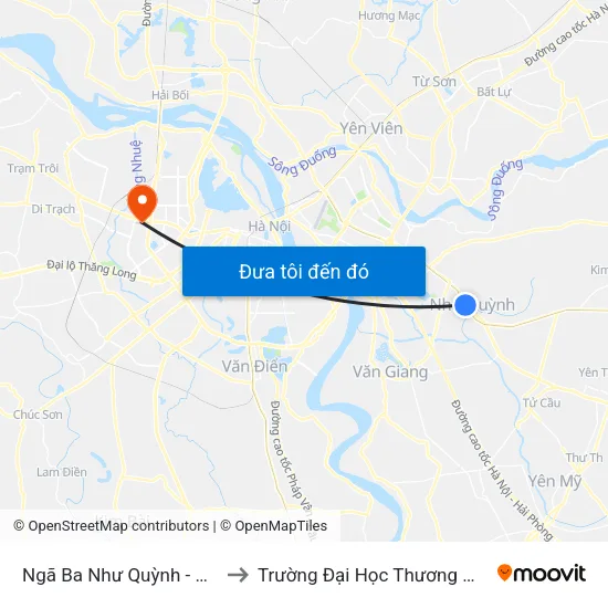 Ngã Ba Như Quỳnh - Ql5 to Trường Đại Học Thương Mại map