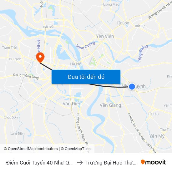 Điểm Cuối Tuyến 40 Như Quỳnh - Ql5 to Trường Đại Học Thương Mại map