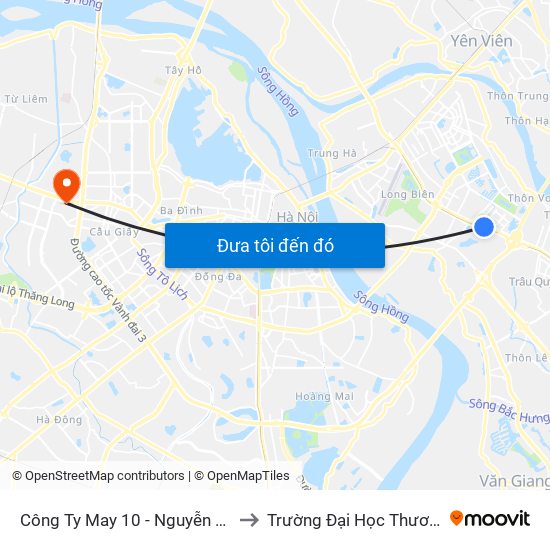 Công Ty May 10 - Nguyễn Văn Linh to Trường Đại Học Thương Mại map