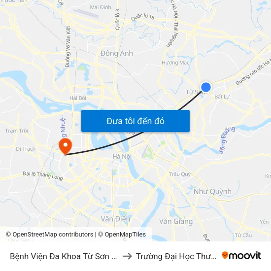 Bệnh Viện Đa Khoa Từ Sơn - Bắc Ninh to Trường Đại Học Thương Mại map