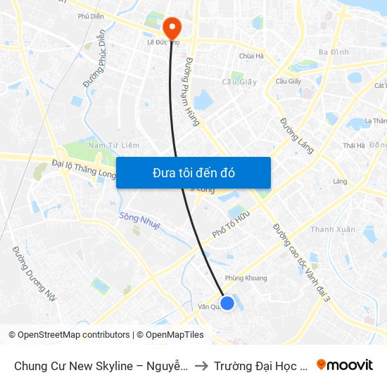 Chung Cư New Skyline – Nguyễn Khuyến (Hà Đông) to Trường Đại Học Thương Mại map