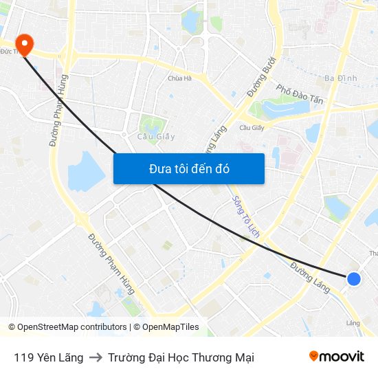 119 Yên Lãng to Trường Đại Học Thương Mại map