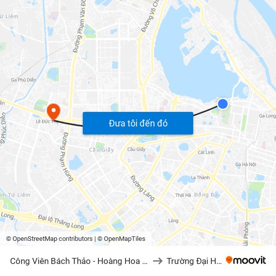 Công Viên Bách Thảo - Hoàng Hoa Thám (Đd Trường Thcs Chu Văn An) to Trường Đại Học Thương Mại map