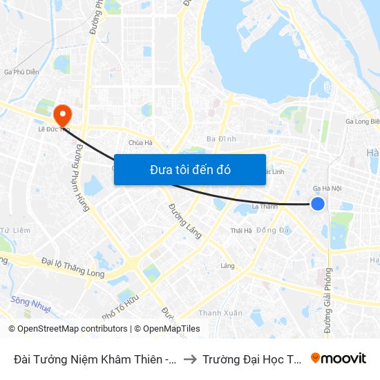 Đài Tưởng Niệm Khâm Thiên - 45 Khâm Thiên to Trường Đại Học Thương Mại map