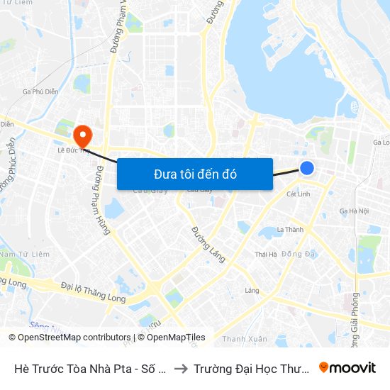 Hè Trước Tòa Nhà Pta - Số 1 Kim Mã to Trường Đại Học Thương Mại map