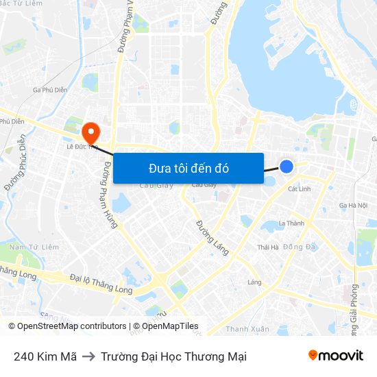 240 Kim Mã to Trường Đại Học Thương Mại map