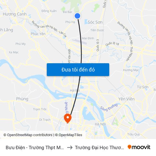 Bưu Điện - Trường Thpt Minh Phú to Trường Đại Học Thương Mại map