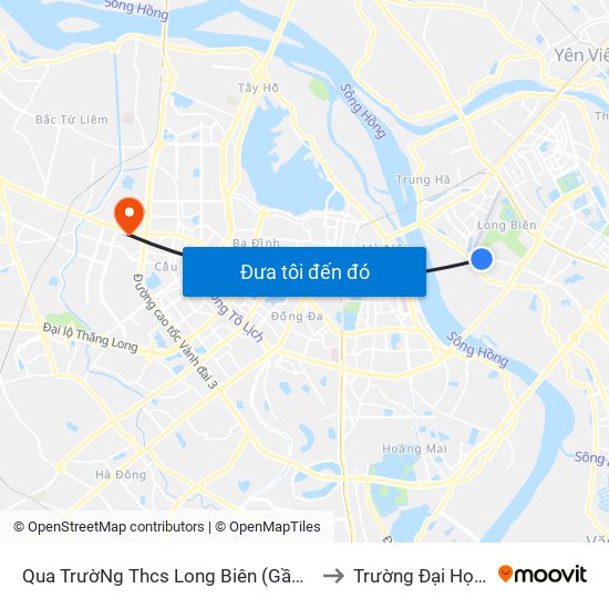 Qua TrườNg Thcs Long Biên (GầN Ngõ 46 Tư ĐìNh) - Cổ Linh to Trường Đại Học Thương Mại map