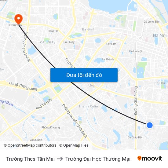 Trường Thcs Tân Mai to Trường Đại Học Thương Mại map