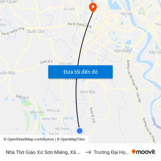 Nhà Thờ Giáo Xứ Sơn Miêng, Xã Miêng Thượng - Tỉnh Lộ 429b to Trường Đại Học Thương Mại map