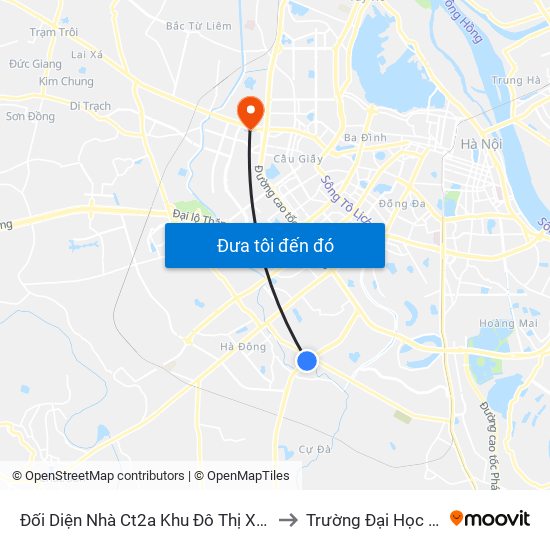 Đối Diện Nhà Ct2a Khu Đô Thị Xa La - Đường Phúc La to Trường Đại Học Thương Mại map