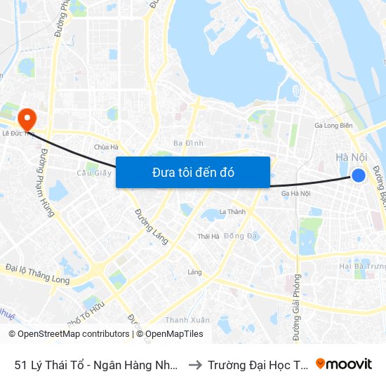 51 Lý Thái Tổ - Ngân Hàng Nhà Nước Việt Nam to Trường Đại Học Thương Mại map