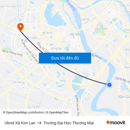 Ubnd Xã Kim Lan to Trường Đại Học Thương Mại map