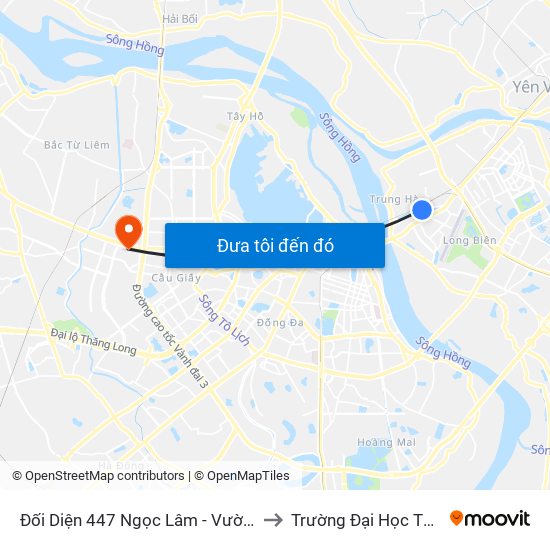 Đối Diện 447 Ngọc Lâm - Vườn Hoa Gia Lâm to Trường Đại Học Thương Mại map