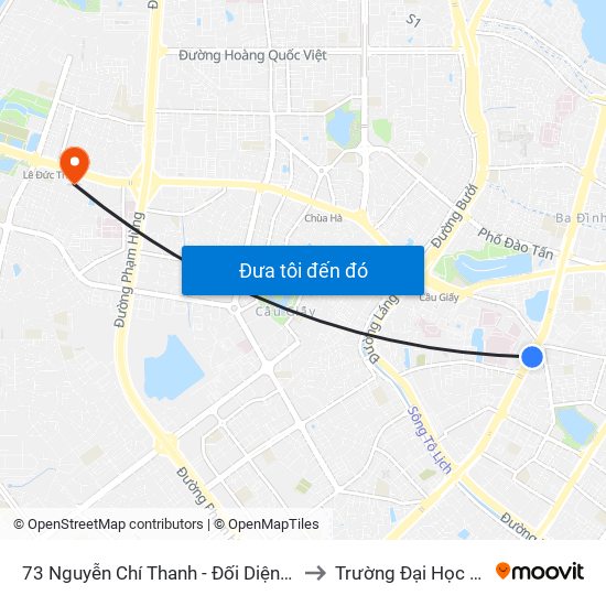 73 Nguyễn Chí Thanh - Đối Diện Khách Sạn Bảo Sơn to Trường Đại Học Thương Mại map