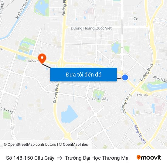 Số 148-150 Cầu Giấy to Trường Đại Học Thương Mại map