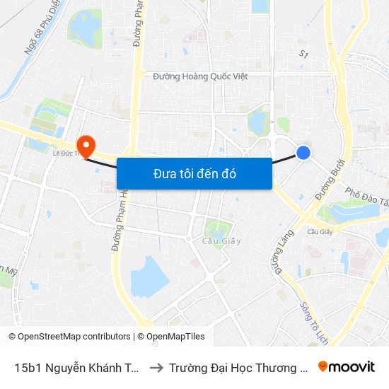 15b1 Nguyễn Khánh Toàn to Trường Đại Học Thương Mại map