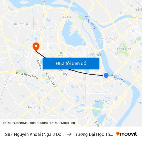 287 Nguyễn Khoái (Ngã 3 Dốc Minh Khai) to Trường Đại Học Thương Mại map