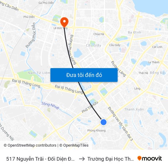 517 Nguyễn Trãi - Đối Diện Đại Học Hà Nội to Trường Đại Học Thương Mại map