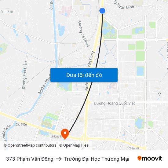 373 Phạm Văn Đồng to Trường Đại Học Thương Mại map