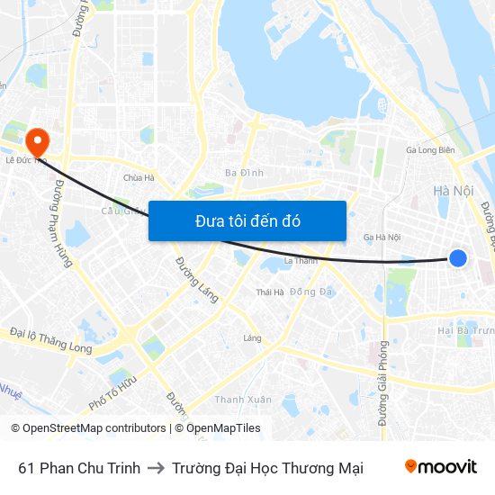 61 Phan Chu Trinh to Trường Đại Học Thương Mại map