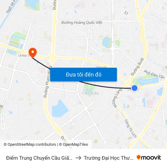 Điểm Trung Chuyển Cầu Giấy - Gtvt 02 to Trường Đại Học Thương Mại map