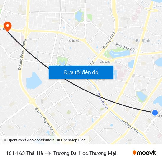 161-163 Thái Hà to Trường Đại Học Thương Mại map