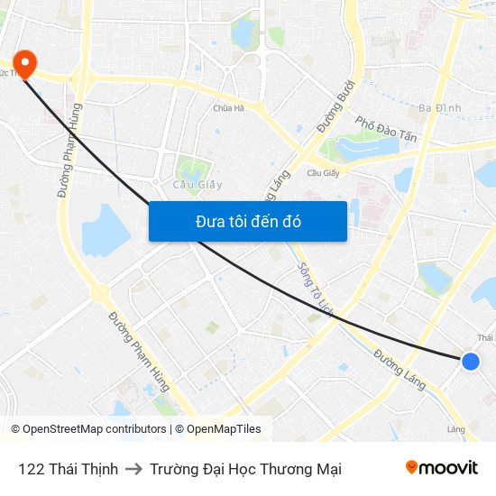 122 Thái Thịnh to Trường Đại Học Thương Mại map