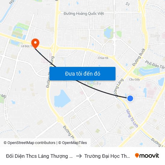 Đối Diện Thcs Láng Thượng - Chùa Láng to Trường Đại Học Thương Mại map