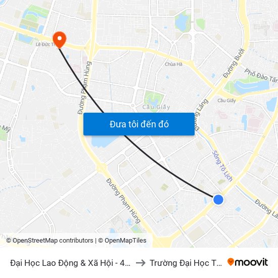 Đại Học Lao Động & Xã Hội - 43 Trần Duy Hưng to Trường Đại Học Thương Mại map